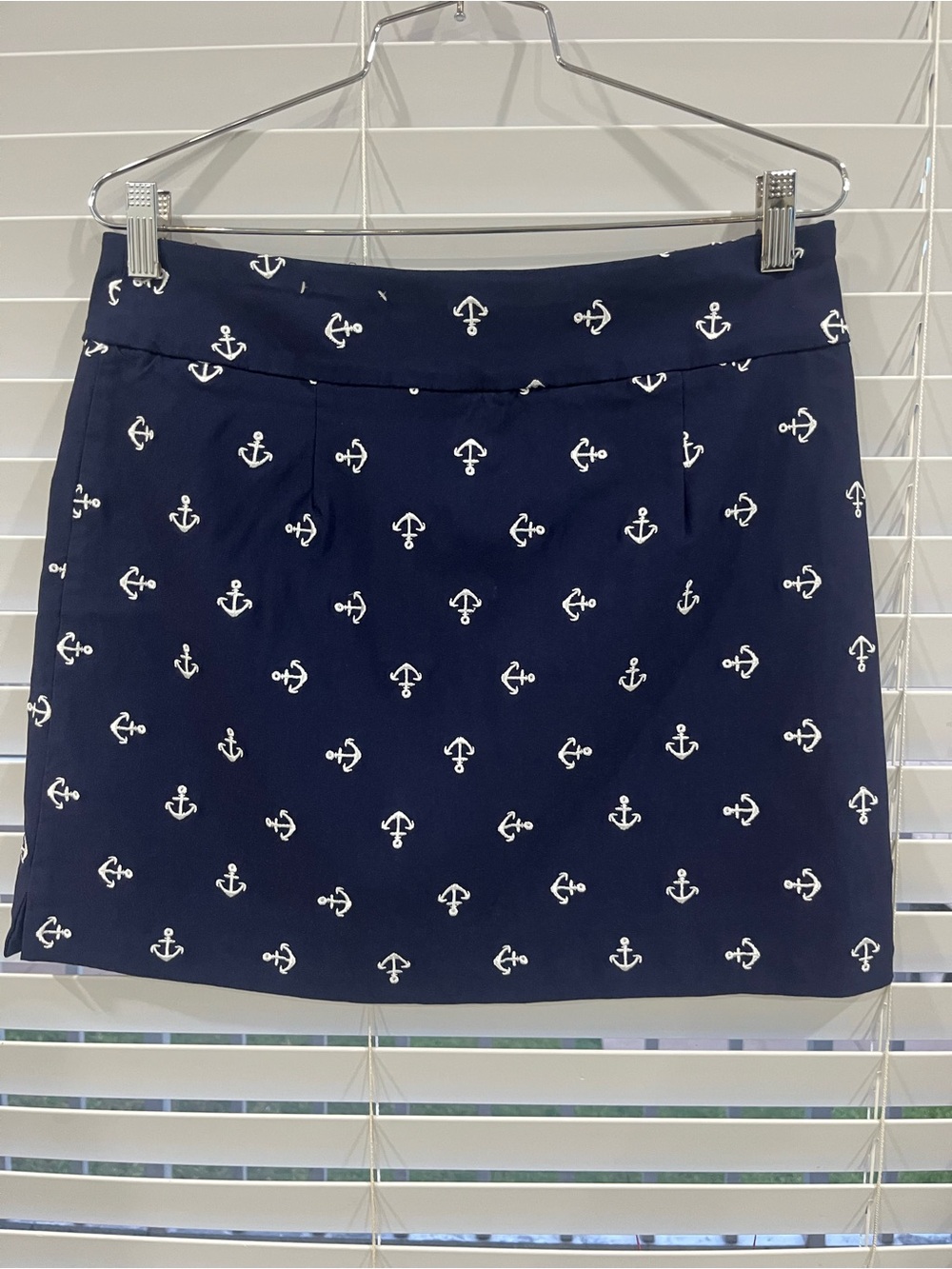 Charter Club Navy and White Anchor-Print Mini Skirt